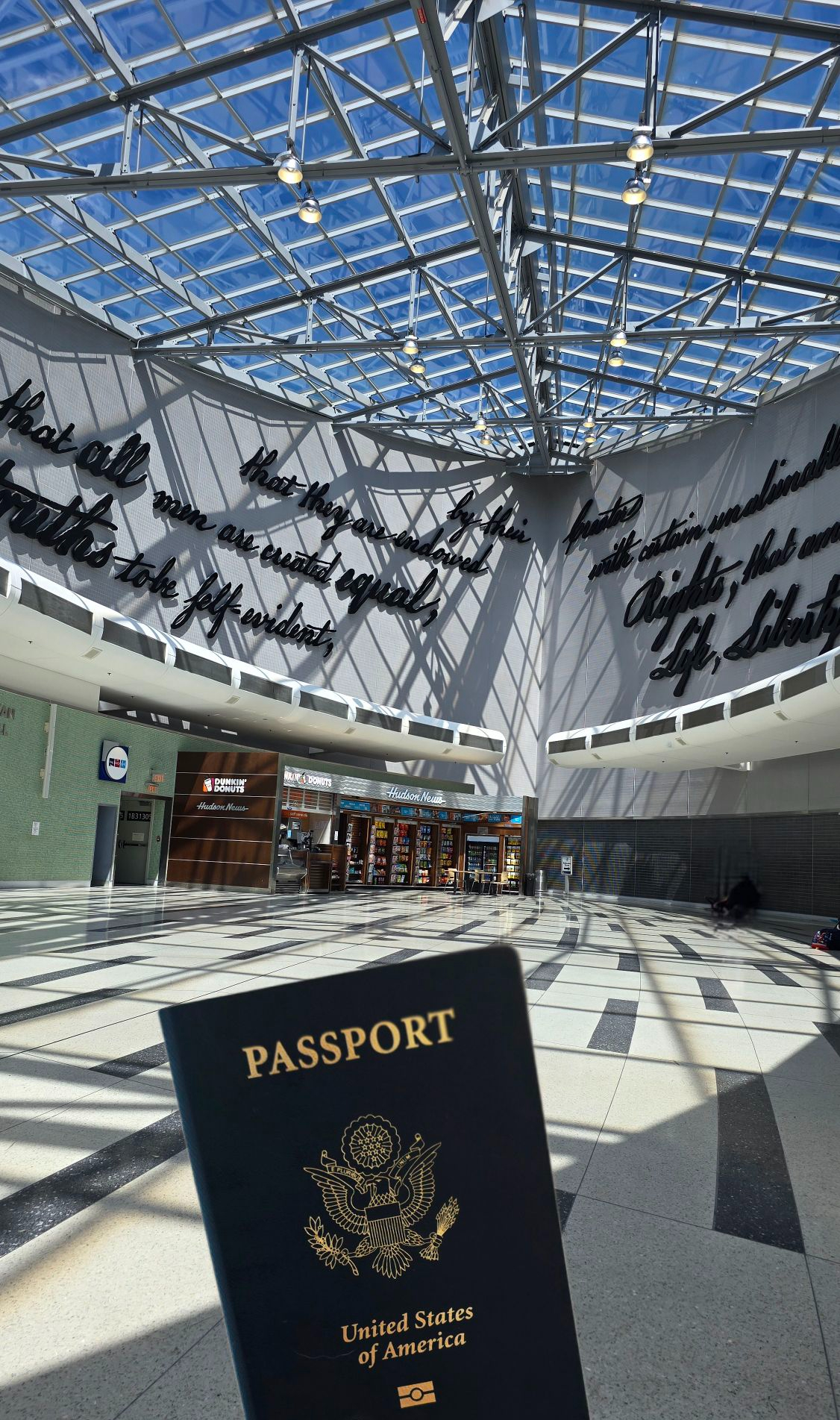 Passport in the International Arrivals Terminal - Philadelphia Airport